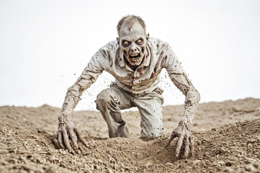 zombi que ilustra la desesperación, extraido de https://www.vecteezy.com/photo/47943017-zombie-crawling-out-of-the-ground